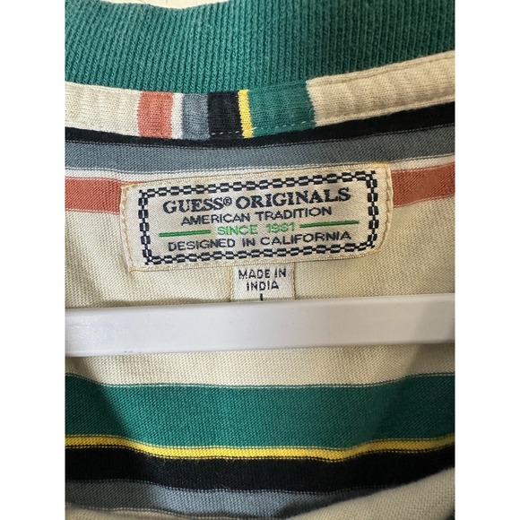 Guess Originals Striped T-Shirt Retro 90s Style Short Sleeve Tee Size‎ L - Picture 5 of 7